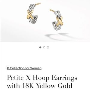 Single David Yurman Petite X Hoop Earring with 18K Gold